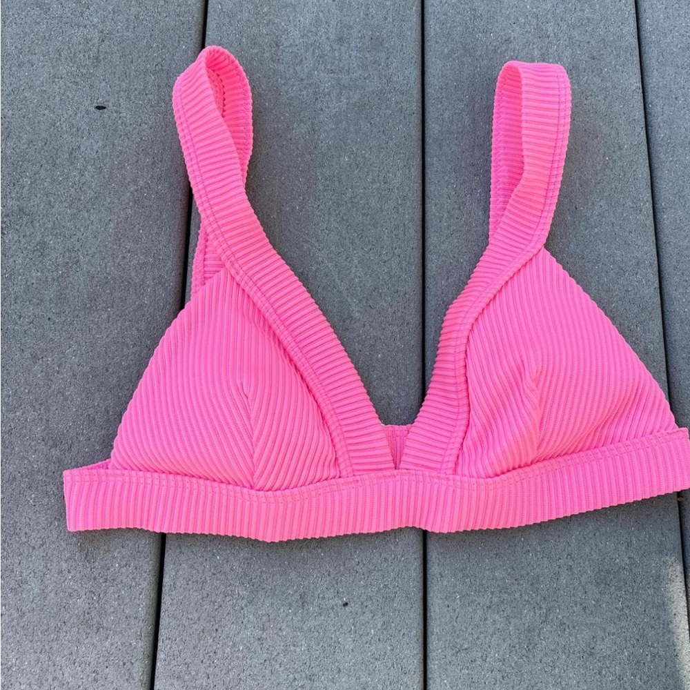 Hollister Vibrant Pink Ribbed Swim Top, perfect condition